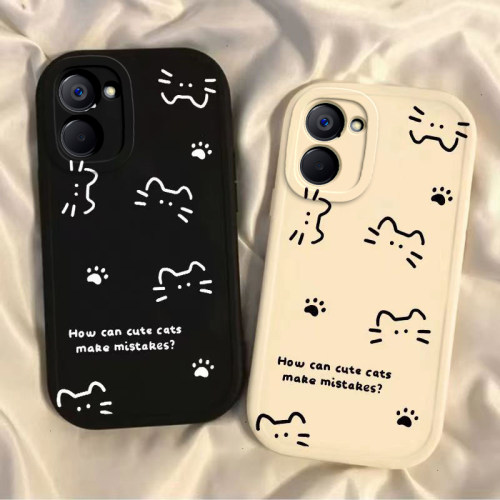 适用真我10S手机壳Realme10S保护套RMX3617新款S10可爱OPPO硅胶软壳软壳全包防摔OPPORealme1OS男女线条猫咪