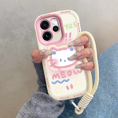 适用OPPOReno15手机壳Reno15Pro新款保护套OPPO液态硅胶Rone镜头全包防摔OP男女PLW110高级PLV软外壳害羞kt猫