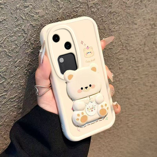 适用vivoS18手机壳vivo S18Pro保护套viv0新款可爱软硅胶全包防摔曲屏曲面屏步步高维沃Por是Pr0男女镜子支架