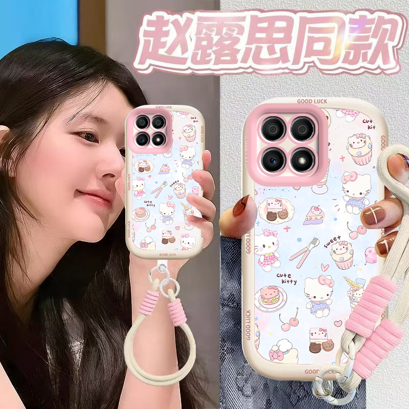 适用荣耀X30i手机壳华为HONORX30i保护套X3Oi新款i30X液态硅胶X3i专用可爱全包防摔X30L叉X301i男女甜点kt猫