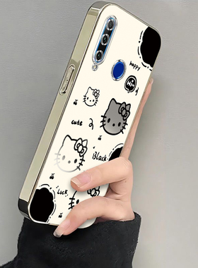 适用荣耀20i手机壳HONOR2Oi保护HRY一AL00TA套ALOOTA华为新款HRYALOOTA电镀全包防摔专用可爱i20女生黑白kt猫