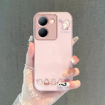 适用vivoy100i手机壳新款Y100/y200i小兔子y53s玻璃y77y78y52s全包y31s标准版防摔y33s可爱y35/y30g/y93女y97