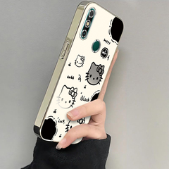 适用华为畅享20E手机壳MLD一AL10保护套MLDAL00新款电镀软壳畅想2OE享畅亨E20专用可爱全包防摔女生黑白kt猫