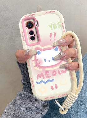 适用iQOO5手机壳vivoiQOO5Pro保护套vivo爱酷iQ005可爱i酷iPOO液态硅胶iOOQ全包iQQO防摔iQ5iCOO男女害羞kt猫