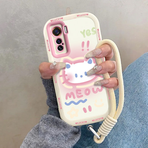 适用iQOO5手机壳vivoiQOO5Pro保护套vivo爱酷iQ005可爱i酷iPOO液态硅胶iOOQ全包iQQO防摔iQ5iCOO男女害羞kt猫