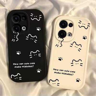 OPPOReno13手机壳OPPO新款Reno13Pro5G套OPPORone135G硅胶OPPOReon全包防摔OPPORneo男女OPP0PP0PPO线条猫咪