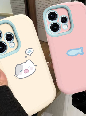 适用OPPOReno15C手机壳Reno15C新款保护套OPPO液态硅胶Rone镜头全包防摔OPReno0pp0男女PMD110软外壳小猫小鱼