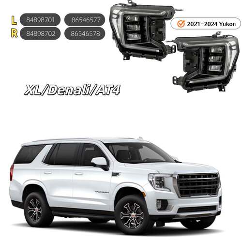 适用2021-2024 GMC YUKON 育空全LED大灯前照灯总成84898701