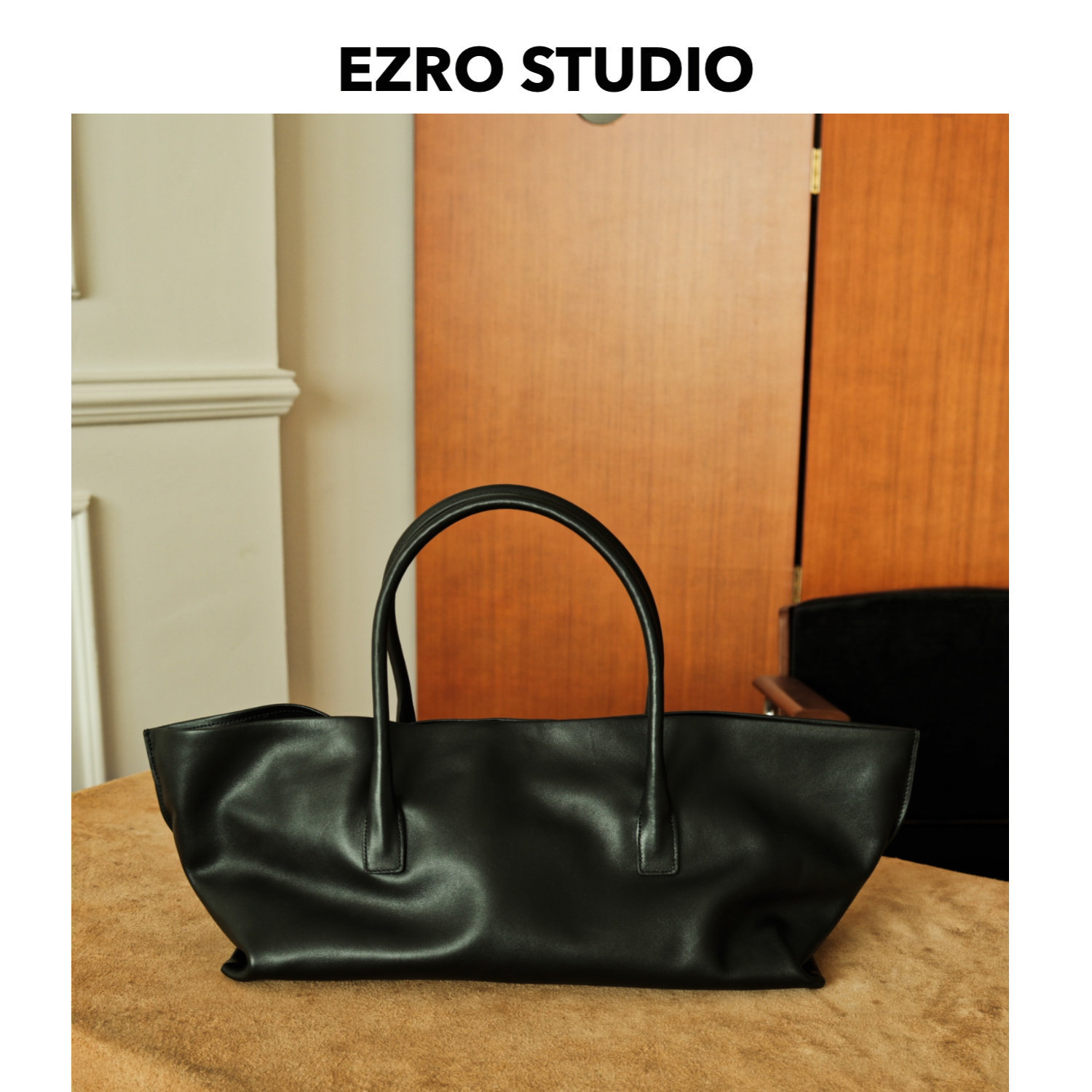 【EZRO】一作 简约高级托特包柔软真皮头层小牛皮手提百搭女包大,箱包皮具/热销女包/男包,托特包,淘宝优惠券,粉丝福利购,淘宝优惠卷