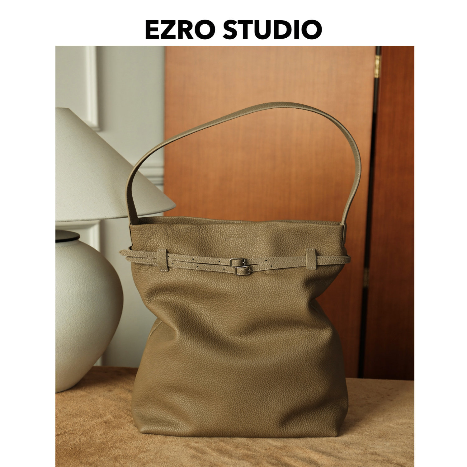 【EZRO】一作 TOGO头层牛皮水桶包长期主义单肩大包真皮腋下女包,箱包皮具/热销女包/男包,水桶包,淘宝优惠券,粉丝福利购,淘宝优惠卷