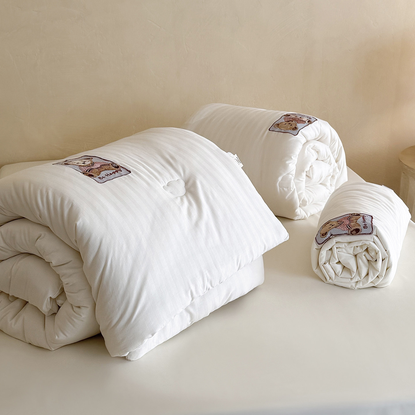 A类大豆纤维被子被芯儿童四季款加厚保暖秋冬刺绣卡通小熊纯棉被