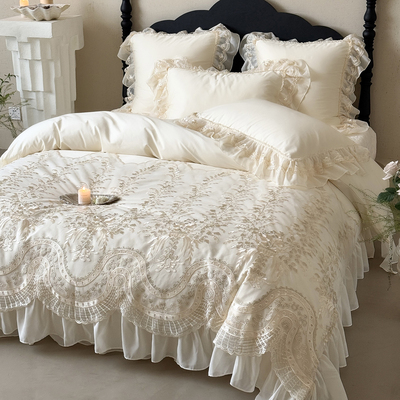 法式轻奢全棉被套床盖仙女四件套
