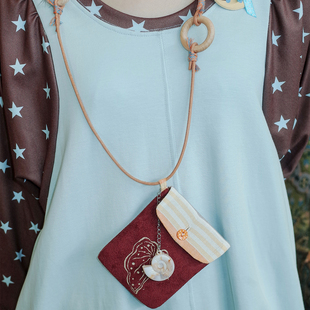 UnsocialNight原创复古设计休闲简约风百搭印花麂皮挂包腰包女