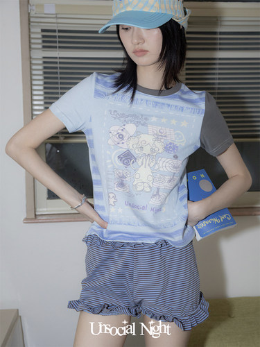 奥利蛙联名高克重印花短袖