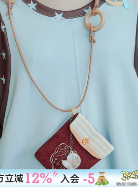 UnsocialNight原创复古设计休闲简约风百搭印花麂皮挂包腰包女