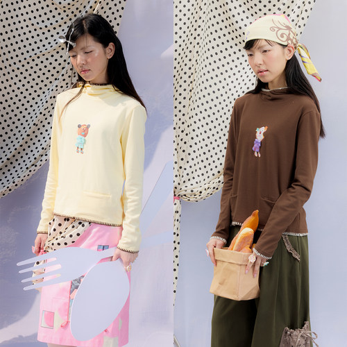 UnsocialNight可爱印花连帽T恤