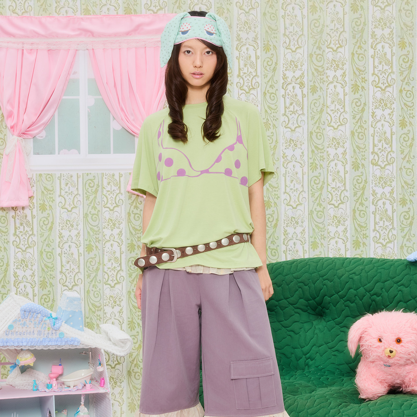 UnsocialNight夏季新款原创恶搞比基尼印花打底衫宽松上衣T恤少女