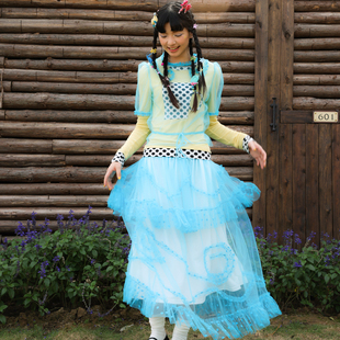 UnsocialNight新款网纱拼接波点漩涡上衣裙子套装叠穿可爱甜美