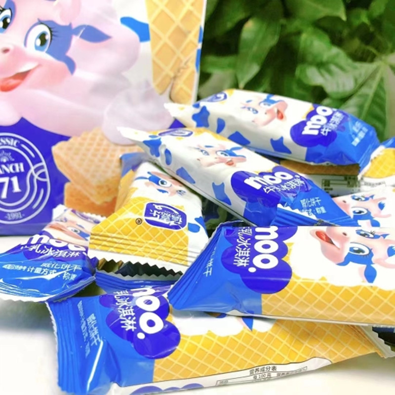 蓓嘉乐否山东牛乳冰淇淋味威化