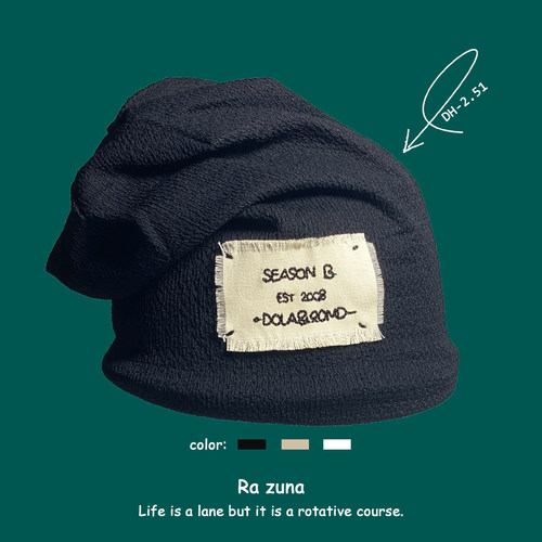 秋季新款贴布大头日系针织冷帽