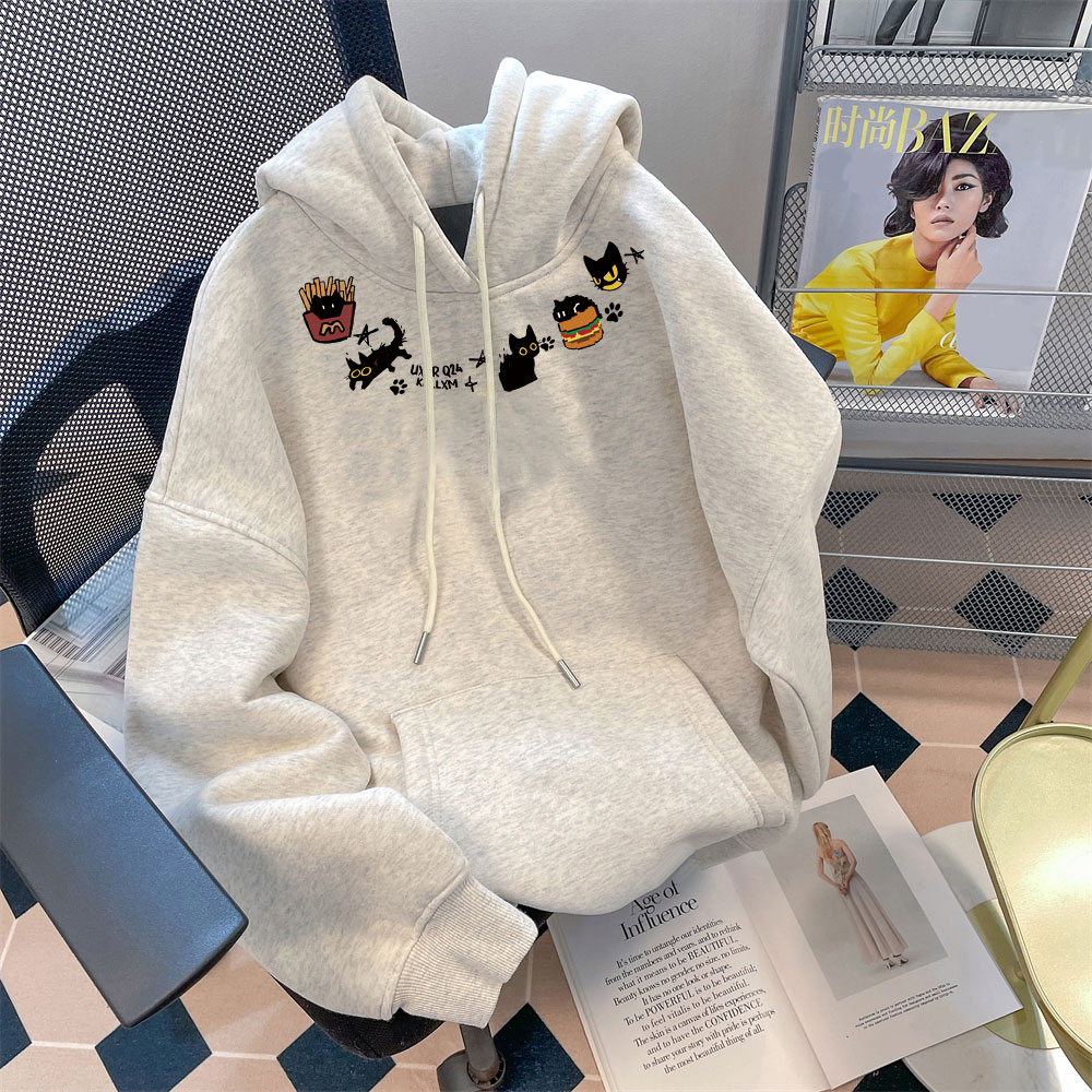 秋冬季美式复古重磅加绒男女卫衣