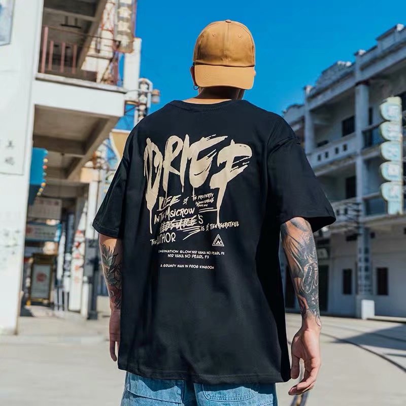 欧美简约五分袖潮青少年BF风