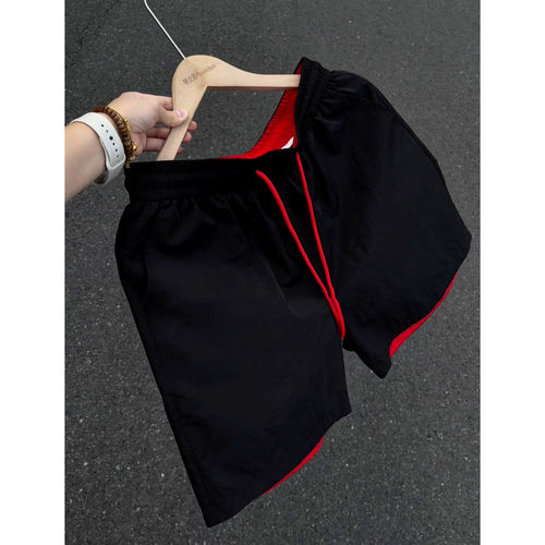 美式撞色拼接速干短裤男夏季五分