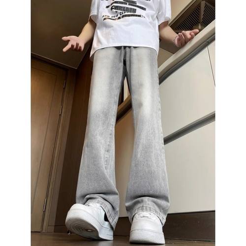 水泥灰色牛仔裤男生百搭高街