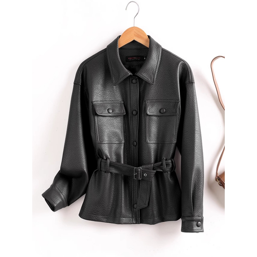 秋冬皮衣女装2025新款酷飒皮外套宽松休闲皮夹克上衣