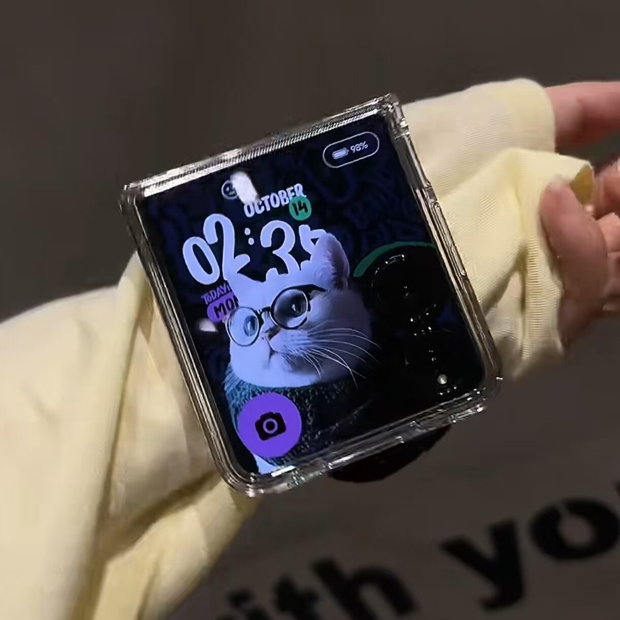 秋冬适用腕带透明小米mixflip手机壳折叠屏华为P50Pockets全包OPPO Find N3 Flip硅胶防摔三星