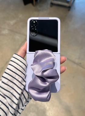 紫色腕带适用华为purax折叠小米mixflip2手机壳摩托罗拉Razr60防摔荣耀MagicVflip轻奢简约三星Z57高级OPPON3