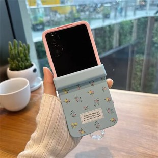 粉蓝撞色适用华为purax折叠小米mixflip2手机壳摩托罗拉Razr60防摔荣耀MagicVflip卡通三星Z5 7insN3全包P50