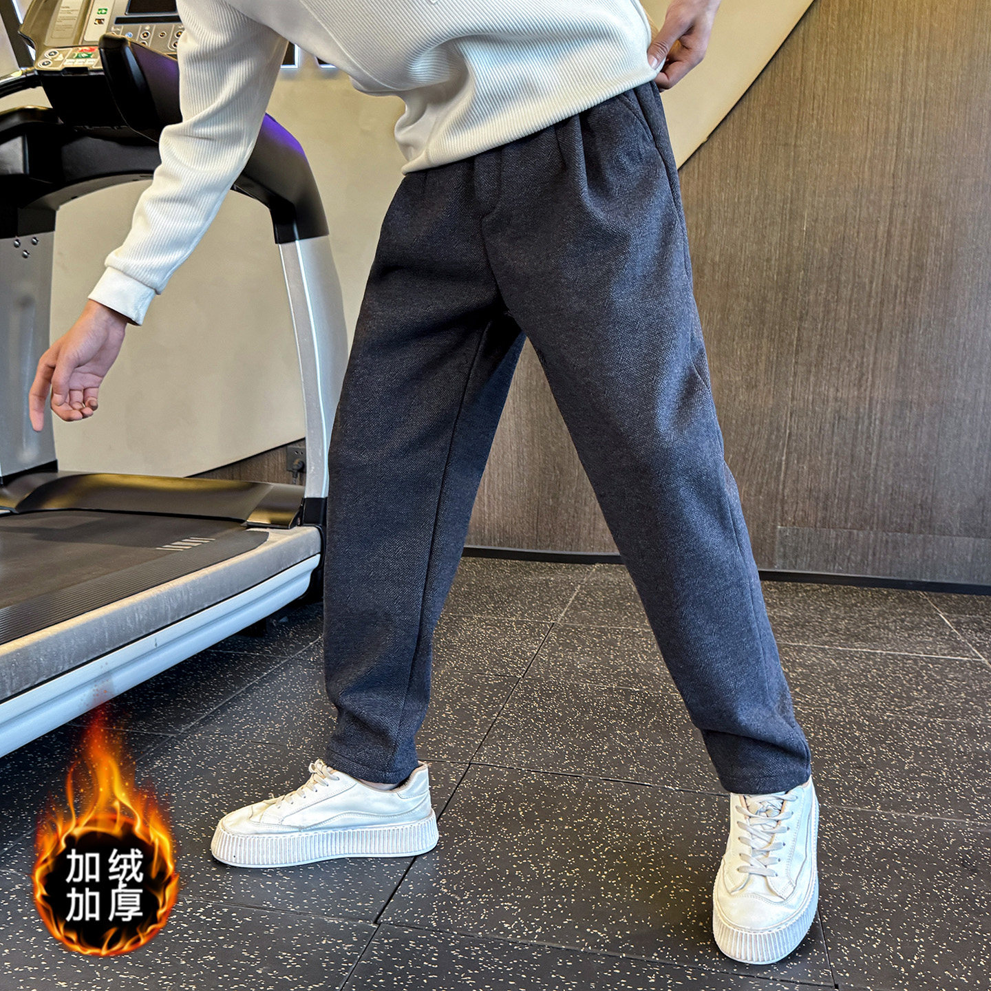 冬季新款加绒休闲裤男士修身束脚裤C207-1159-P85控115，男装卫衣，电商C207
