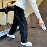 冬季弯刀裤加绒卫裤水洗针织休闲直筒裤C207-5083-P78控108，男装休闲裤，电商C207