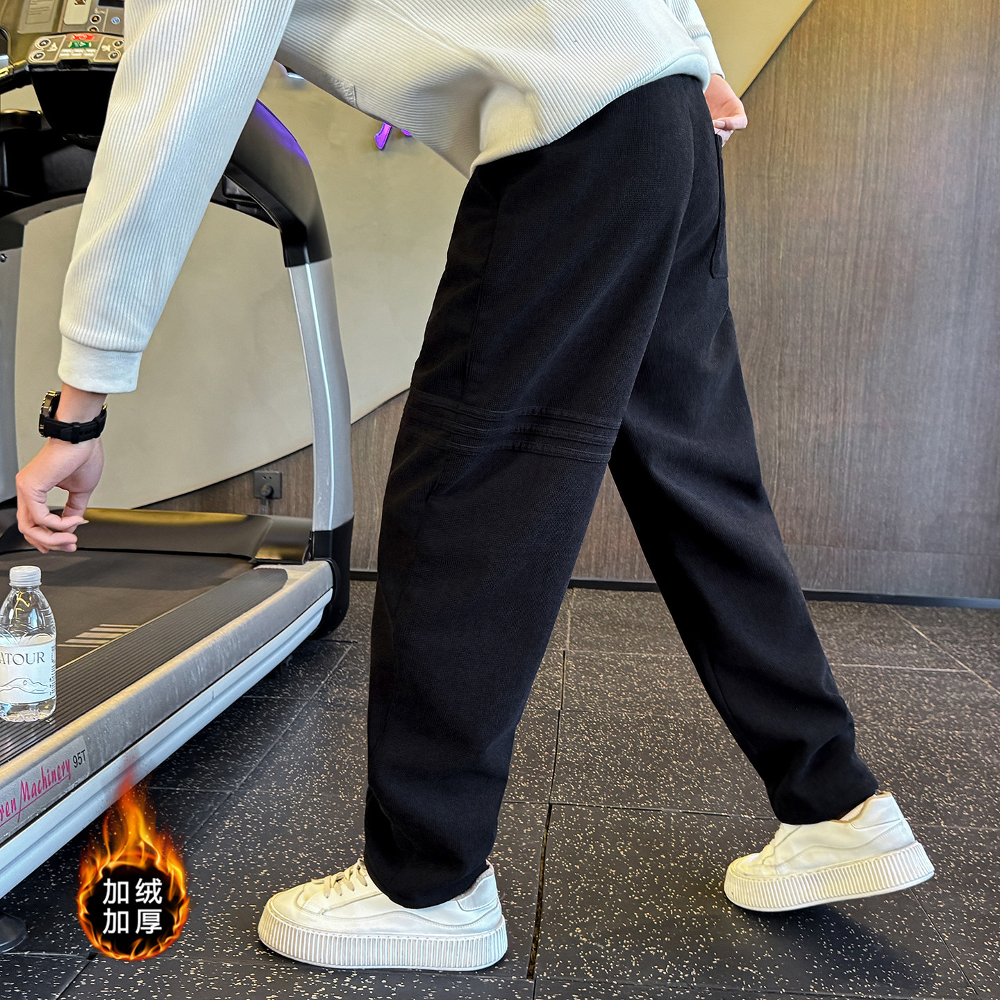 男士冬季加绒休闲裤条纹直筒裤C207-70018-P68控98，男装卫衣，电商C207