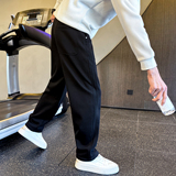 冬季加绒卫裤男士针织休闲直筒裤C207-712-P68控98加绒P75，男装休闲裤，电商C207