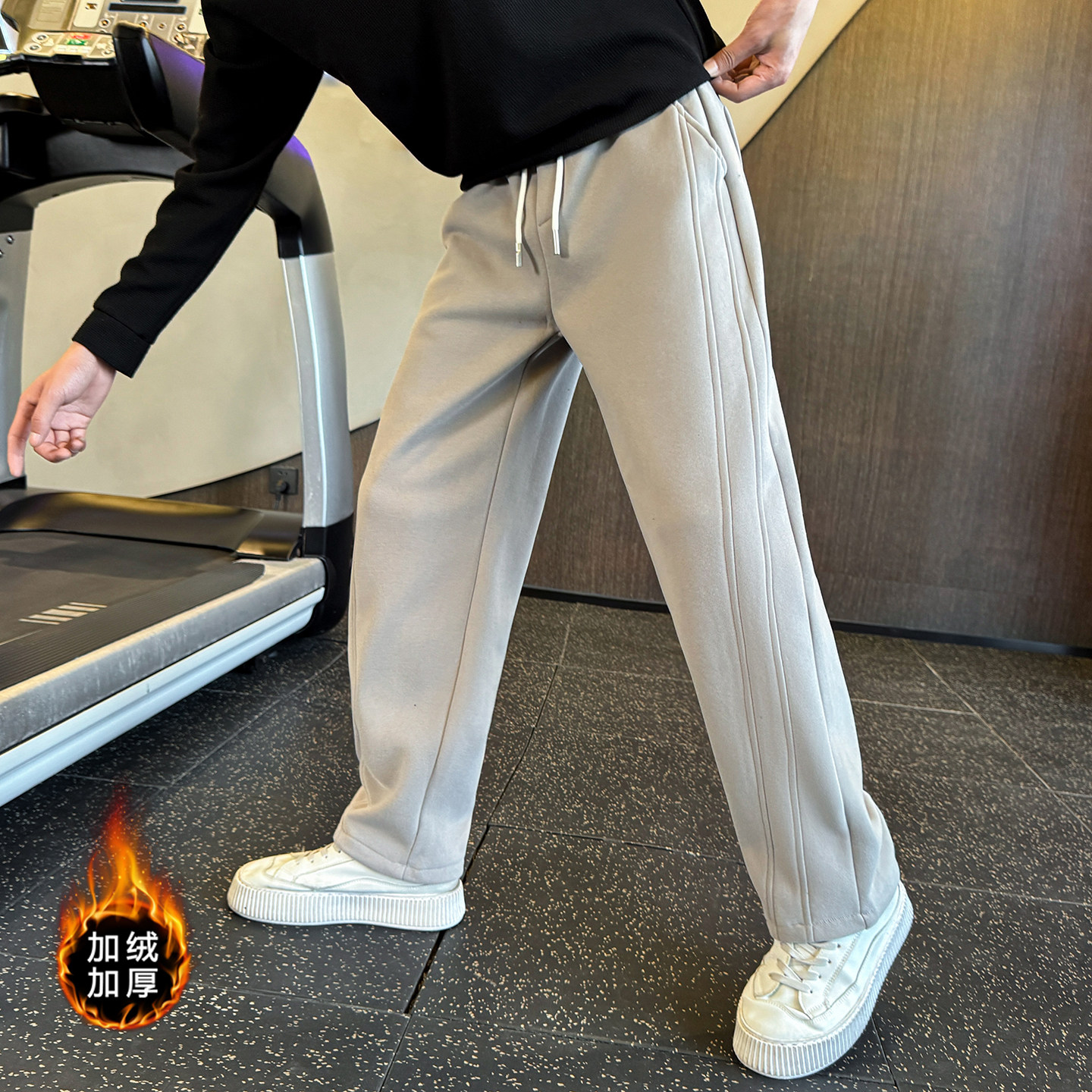 冬季加绒卫裤男士休闲裤直筒裤C207-711-P69控99，男装休闲裤，电商C207