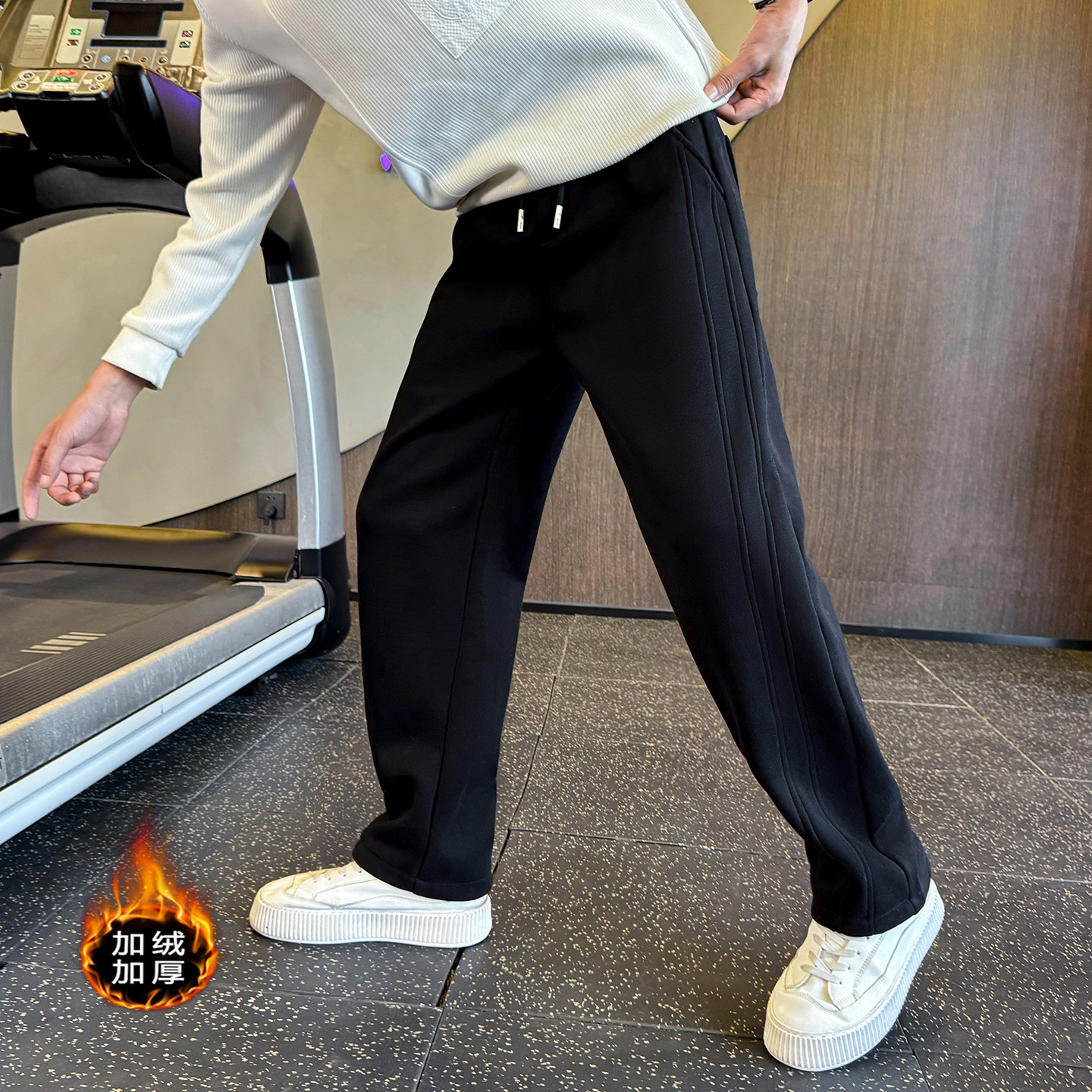 冬季加绒卫裤男士休闲裤直筒裤C207-711-P69控99，男装休闲裤，电商C207