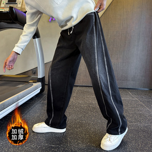 男士冬季加绒牛仔裤宽松直筒裤 C207-F78-P75控105加绒P85，男装牛仔裤，电商C207