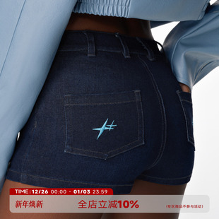 女复古辣妹超短防走光低腰包臀裙 迷你牛仔裙裤 ABMY 腰臀比杀手