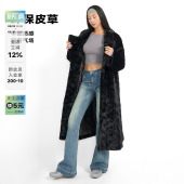 ABMY 毛毛外套 环保皮草复古翻领仿水貂毛宽松慵懒加厚保暖冬长款