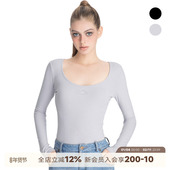 辣妹圆领打底连体衣女2024新款 修身 显瘦百搭打底长袖 ABMY 针织衫