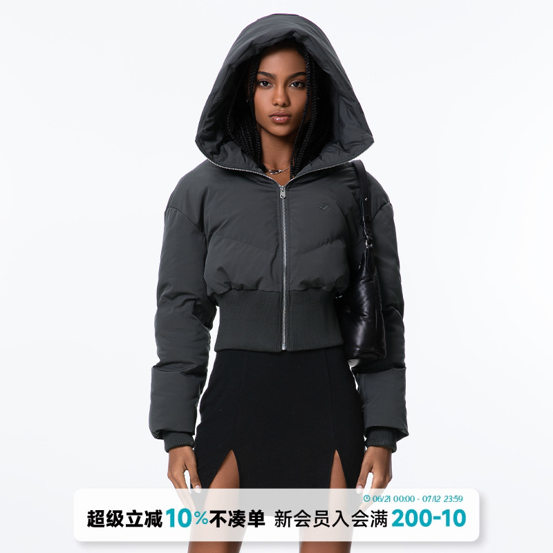 美式復古加厚保暖連帽棉服