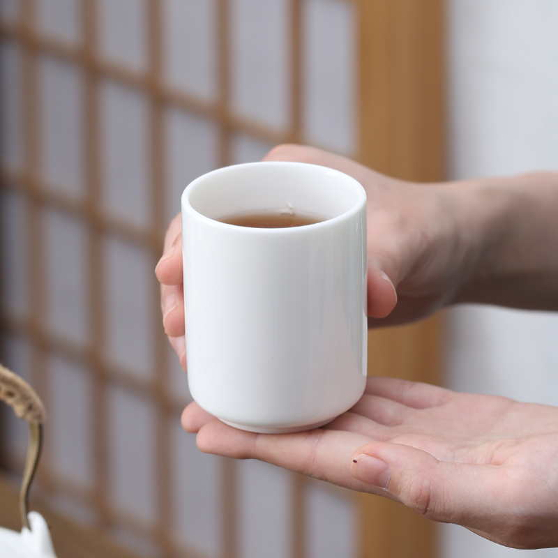德化白瓷羊脂玉茶杯水杯个人杯主人杯纯白酒杯150毫升日式杯家用