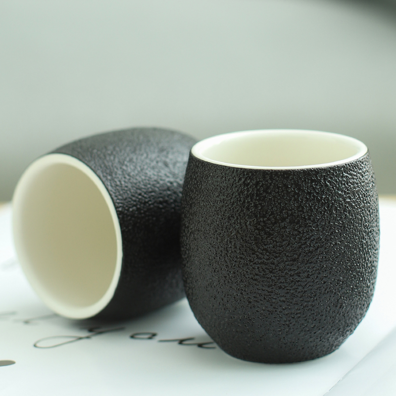 黑色小号陶瓷茶杯酒杯单杯