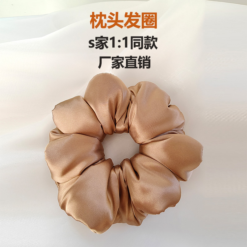厂家直销s家1:1枕头睡眠发圈缎面加棉不勒头发大肠发圈卷发神器