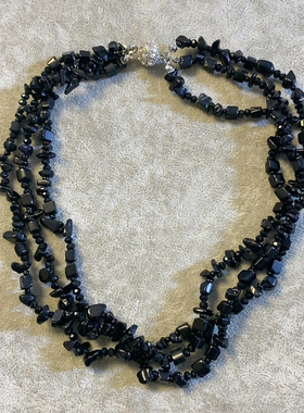 青岛饰品石头项链黑色 5.26