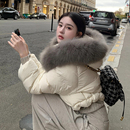 设计感小个子短款 瑾姑娘 90白鸭绒 大毛领狐狸毛 羽绒服女 云朵