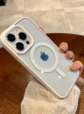 magsafe车载磁吸充电壳适用iphone14promax苹果13pro手机壳11防摔12无线plus保护套mini亚克力xr简约透明78p