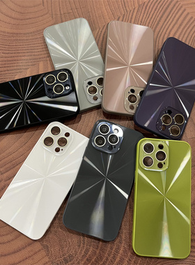 ins炫彩极光镭射CD纹适用苹果15ProMax手机壳iPhone14pro新款13女12防指纹11磨砂15带镜头膜防摔套pm高级感男
